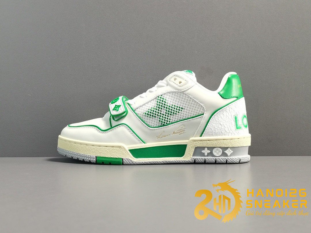 Giày Sneaker LV Louis Vuitton Trainer Green White Like Auth Like Auth 99%  Cực Chất