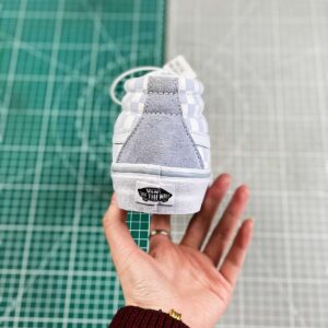 Giày Sneaker Vans Checkerboard Plaid Tiffany Blue Mid Top Mặt Sau