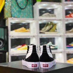 Giày sneaker vans sk8 hi new oblique hook high top black & white mặt sau
