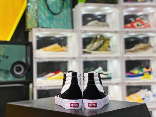 Giày Sneaker Vans SK8 Hi New Oblique Hook High Top Black & White Mặt Sau
