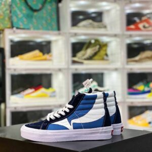 Giày Sneaker Vans SK8 Hi New Oblique Hook High Top Blue White Cực Chất