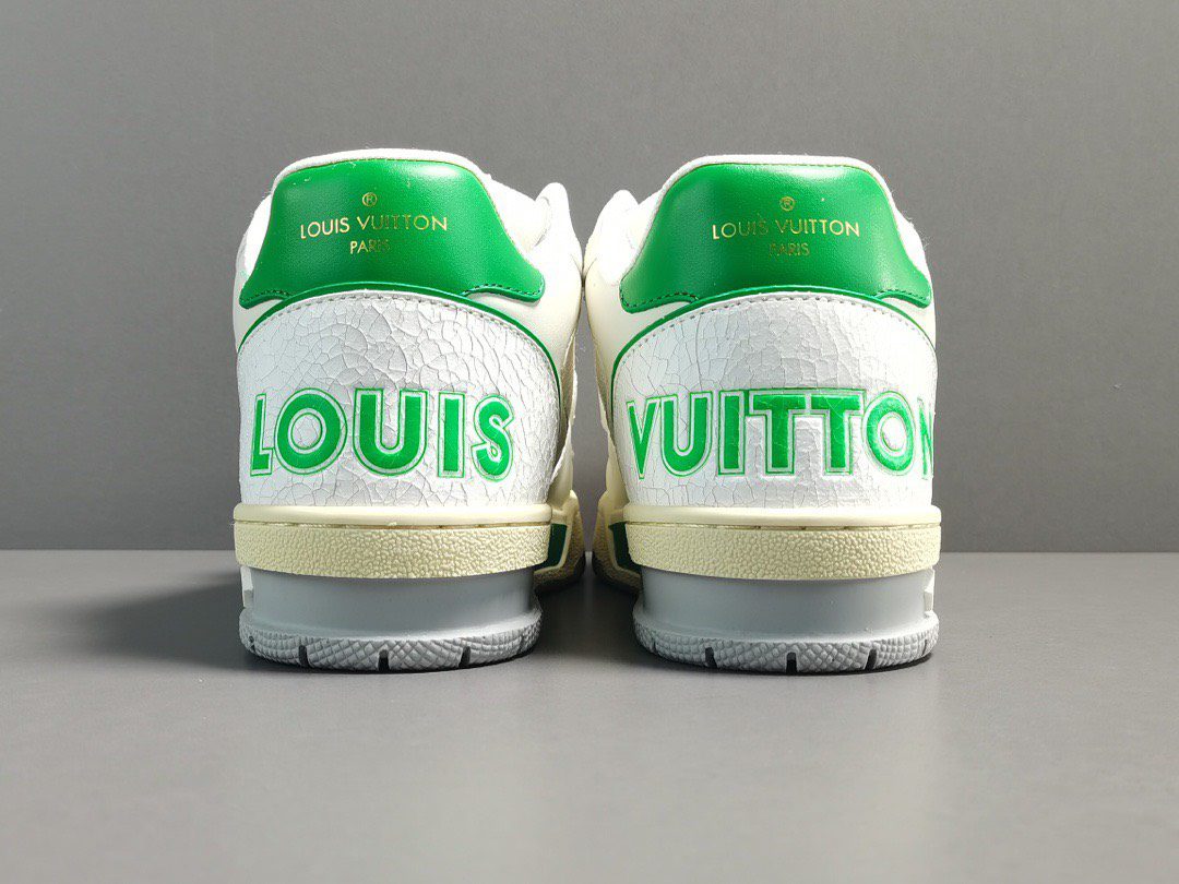 Louis Vuitton Trainer Sneaker  Green and White