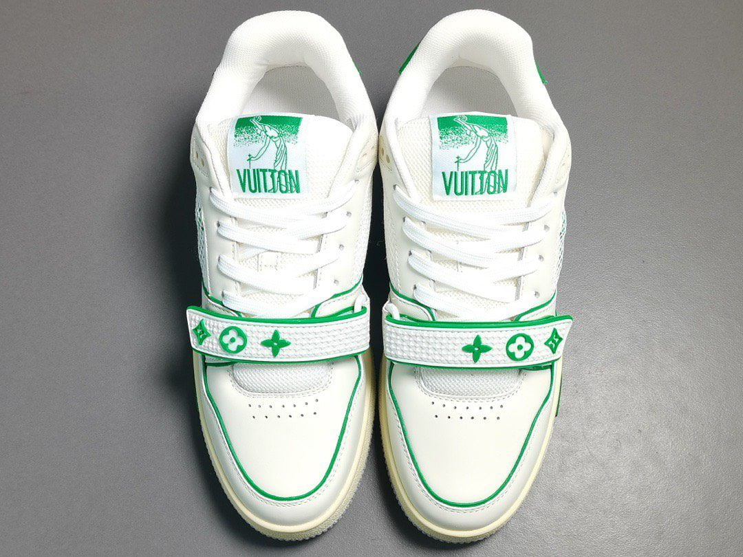 Giày Sneaker LV Louis Vuitton Trainer Green White Like Auth Like Auth 99%  Cực Chất