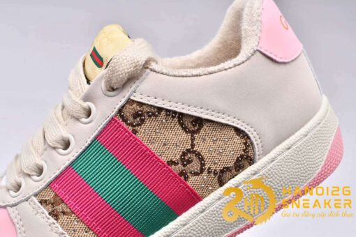 Giày Sneaker Gucci Screener Distressed Pink Phong Cách