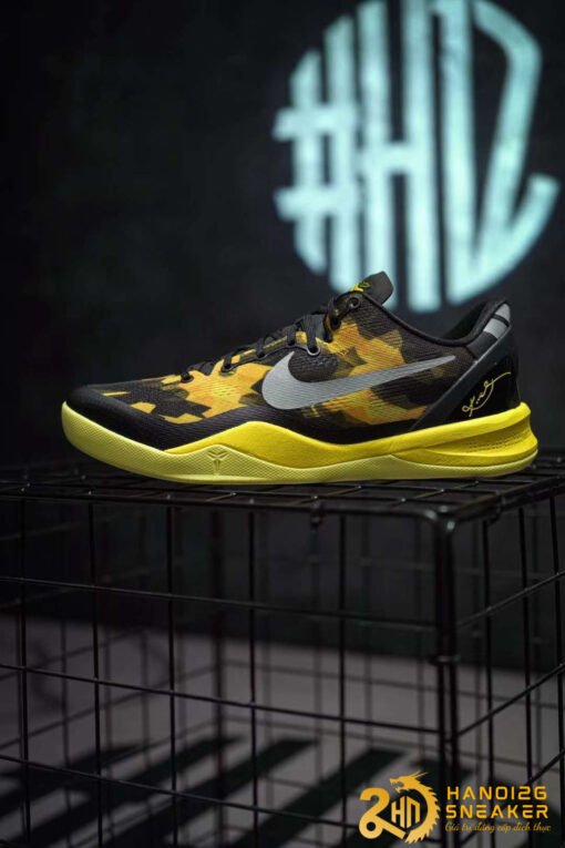Giày Nike Zoom Kobe 8 VIII Sulfur Electric Black Yellow Silver Size 5 Youth