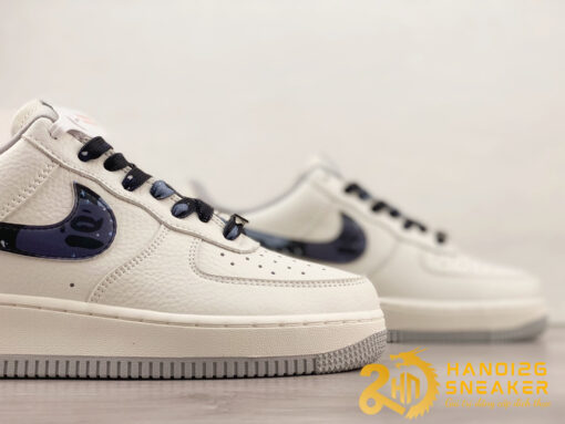 Giày Bape X Nike Air Force 1 07 Low White Light Grey Black (3)