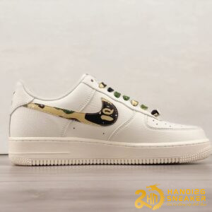 Giày Bape X Nike Air Force 1 07 Low White Black Camo (7)