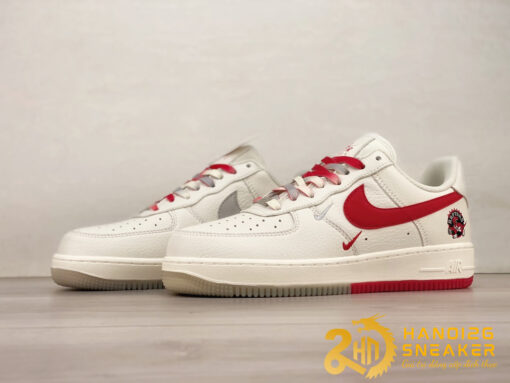 Giày Nike Air Force 1 07 Low Beige Grey Red (1)