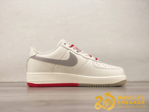 Giày Nike Air Force 1 07 Low Beige Grey Red (8)