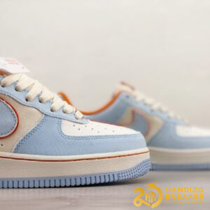 Giày Nike Air Force 1 07 Low Orange Light Blue White (8)
