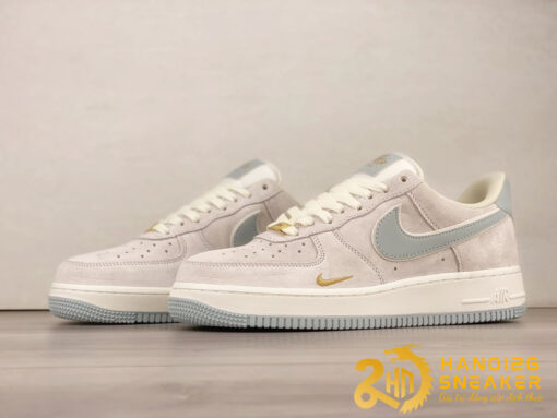 Giày Nike Air Force 1 07 Low Suede Blue Gold (1)