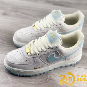 Giày Nike Air Force 1 07 Low Suede Blue Gold (4)