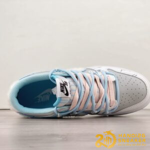 Giày Futura X Nike Dunk Low Fleece Swoosh Worn Blue (7)