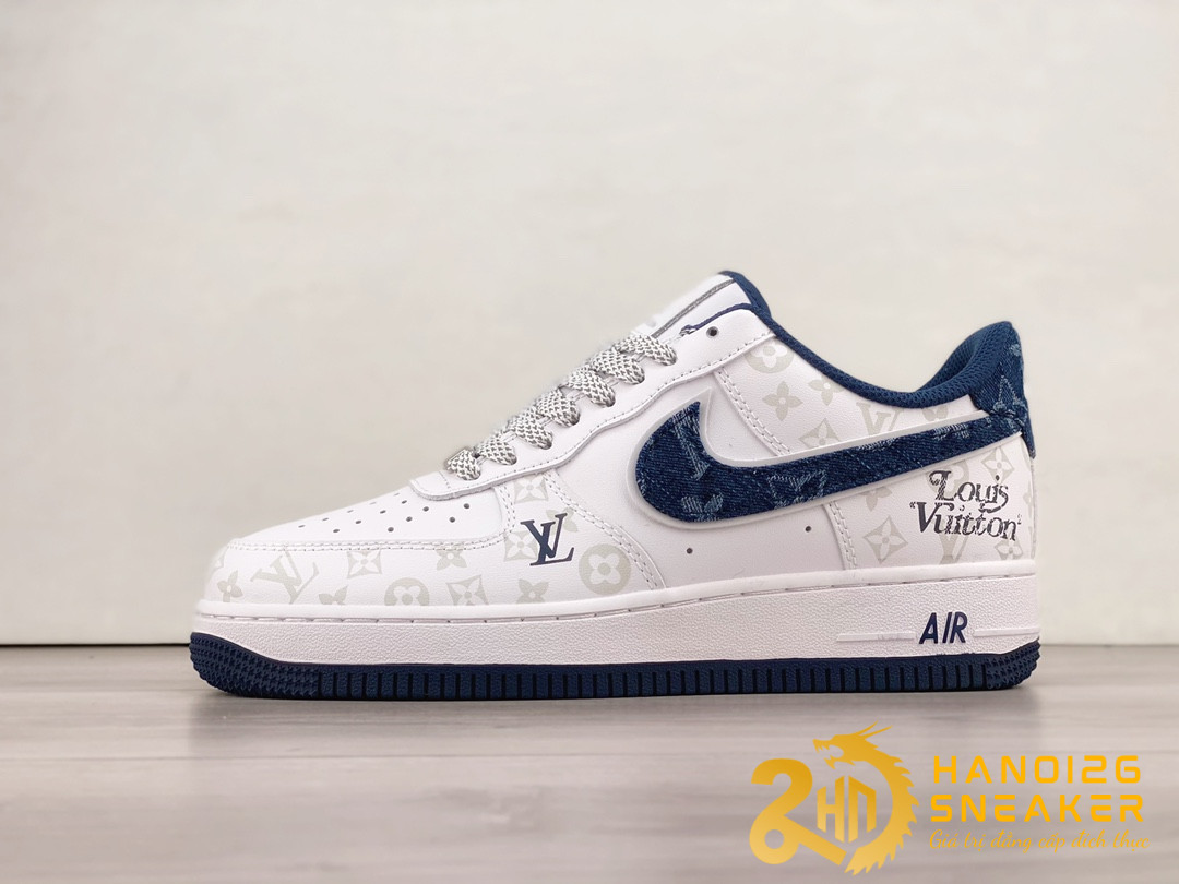 Giày Nike Air Force 1 Low x Louis Vuitton Virgil Abloh White Blue 1A9VAO   AuthenticShoes