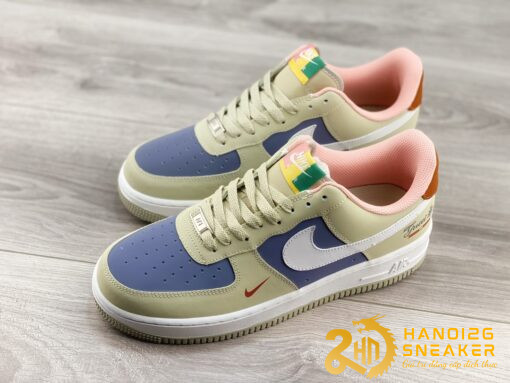 Giày Nike Air Force 1 07 Low Gucci Cream Blue Brown 315122 009 (1)