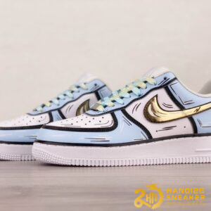 Giày Nike Air Force 1 07 Low White Blue Metallic Gold (2)