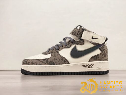 Giày Nike Air Force 1 07 Mid Hacker Browm Beige White