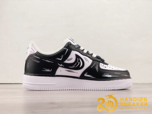 Giày Nike Air Force 1 Custom Low Cartoon Black White (8)