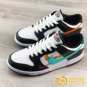 Giày Nike Dunk Low Multiple Swooshes White Washed Teal (1)
