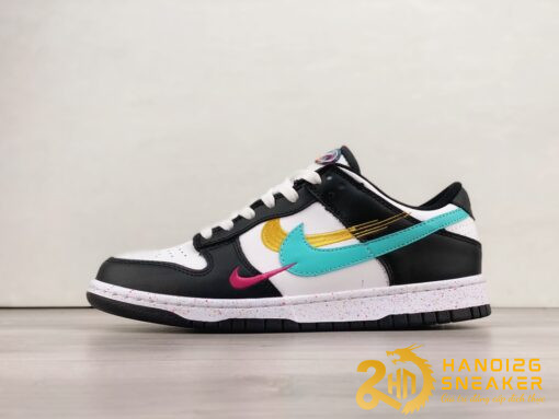 Giày Nike Dunk Low Multiple Swooshes White Washed Teal