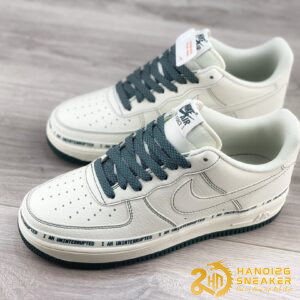 Giày Uninterrupted X Nike Air Force 1 Low More Than White Dark Green (1)