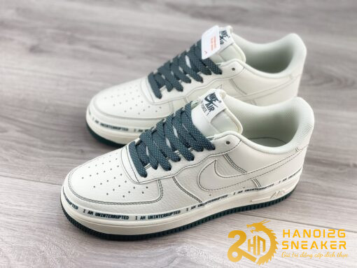 Giày Uninterrupted X Nike Air Force 1 Low More Than White Dark Green (1)