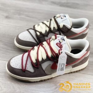 Giày SB Dunk Low 85 Double Swoosh Brown Red (1)
