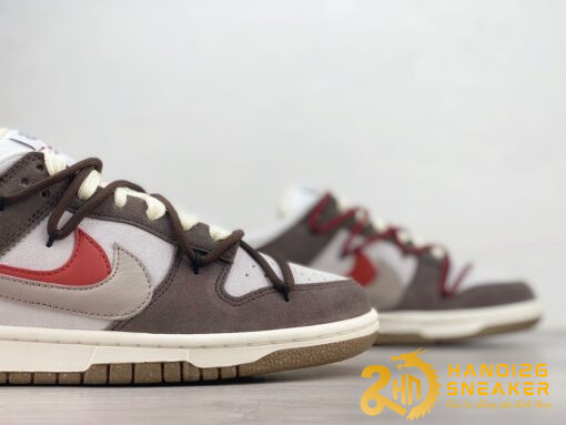 Giày SB Dunk Low 85 Double Swoosh Brown Red (2)