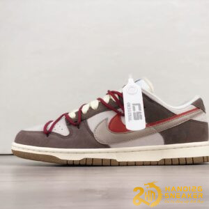 Giày SB Dunk Low 85 Double Swoosh Brown Red