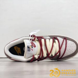Giày SB Dunk Low 85 Double Swoosh Brown Red (6)