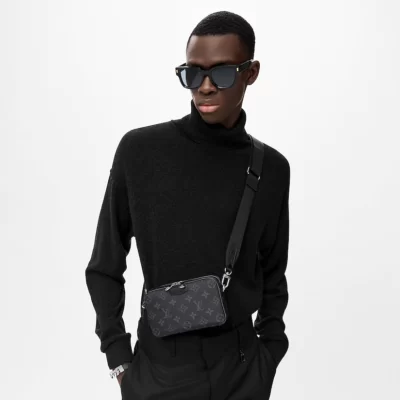 Louis Vuitton Alpha Wearable Wallet Monogram Eclipse Canvas Bags  M80741_PM1