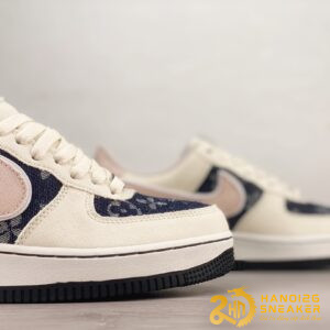 Giày Nike Air Force 1 07 Bone White Pink Dark Blue (4)