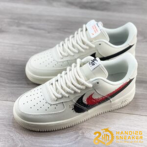 Giày Air Force 1 Low 07 Black Red Graffiti Double Swoosh (1)