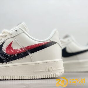Giày Air Force 1 Low 07 Black Red Graffiti Double Swoosh (5)