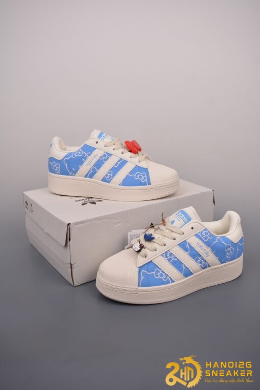 Giày Adidas Superstar XLG Hello Kitty Blue Burst