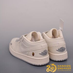 Giày Nike Air Jordan 1 Low BAPE Off White Grey (2)