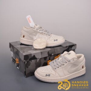 Giày Nike Air Jordan 1 Low BAPE Off White Grey