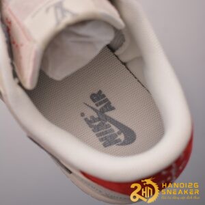 Giày Nike Air Jordan 1 Low X Fragment Grey Red (4)